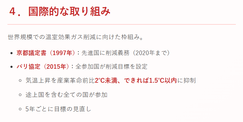 地球温暖化国際的な取り組み