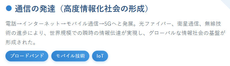 通信の発達(高度情報化社会の形成)