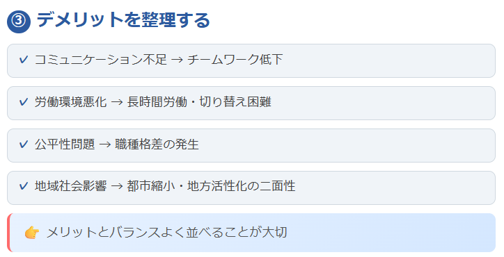 ③ デメリットを整理する