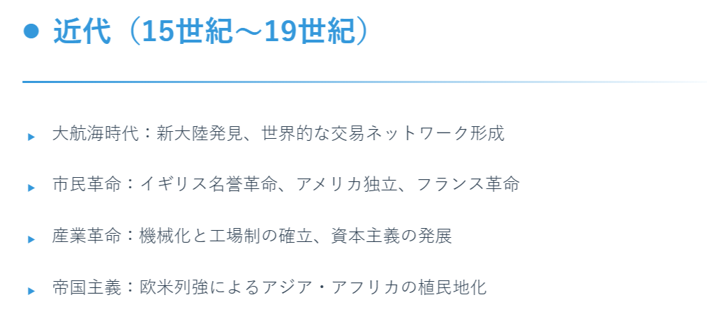 （世界史）近代の要点