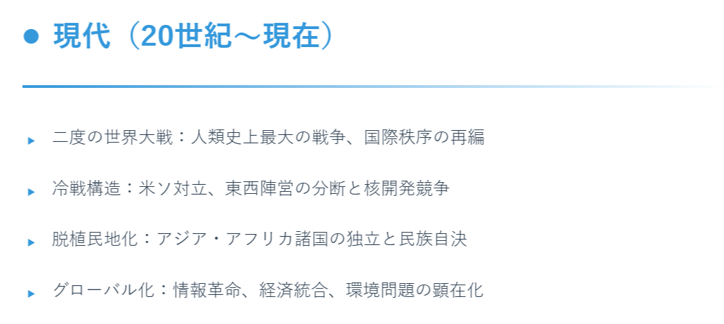 （世界史）現代の要点