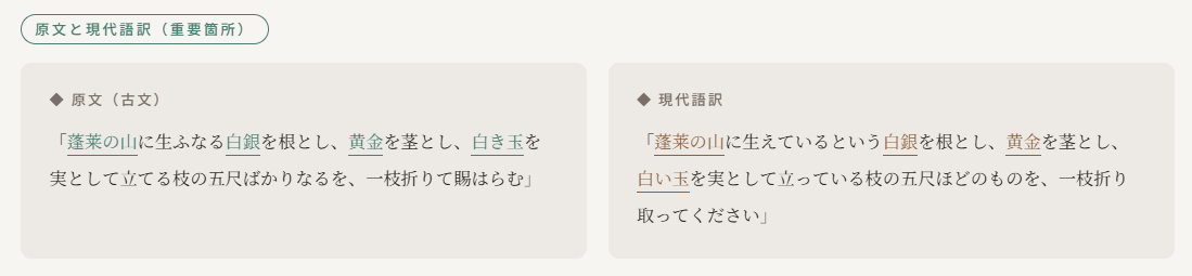 蓬莱の玉の枝「竹取物語」のポイント④