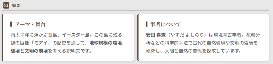 モアイは語るのポイント①